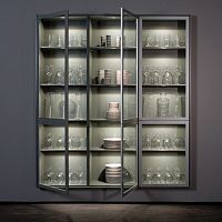 Contemporary display case AMBIENCEwall-mountedglassmetal