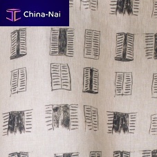 Curtain fabric FENTRE SUR COURpatternedlinenprinted