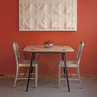 Contemporary dining table Two Tone ashsteelash base