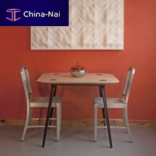 Contemporary dining table Two Tone ashsteelash base