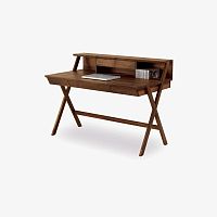 Contemporary writing desk NAVARRAoaksolid woodwalnut
