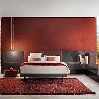 Double bed headboard BOISERIEcontemporaryfabricleather