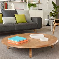Contemporary coffee table Bomba wood veneersolid woodoak