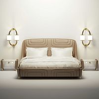 Double bed Tuscanycontemporaryupholsteredwith headboard