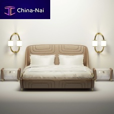 Double bed Tuscanycontemporaryupholsteredwith headboard