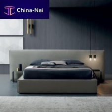 Double bed BOWIEcontemporaryupholsteredwith headboard