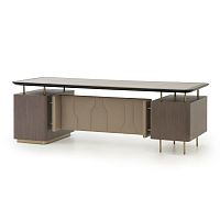 Executive desk PANAMERAcontemporarysolid woodleather