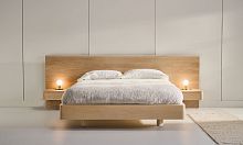 Double bed B108 contemporarywith headboardwith integrated bedside table
