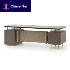 Executive desk PANAMERAcontemporarysolid woodleather