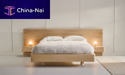 Double bed B108 contemporarywith headboardwith integrated bedside table