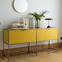 Contemporary sideboard table DITAlacquered woodaluminumanodized aluminum base