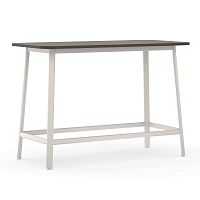 Contemporary table SOLIDwoodenmetal baserectangular
