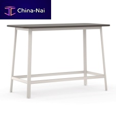 Contemporary table SOLIDwoodenmetal baserectangular