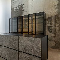 Contemporary china cabinet M6wood veneeraluminum