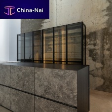 Contemporary china cabinet M6wood veneeraluminum