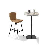 Contemporary high bar table LARGO woodenmarblemetal base