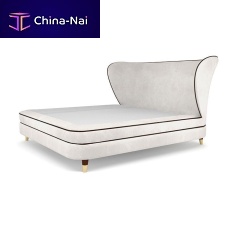 Double bed Tilescontemporaryupholsteredwith upholstered headboard