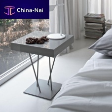 Contemporary side table GINGERlacquered woodmetalsquare