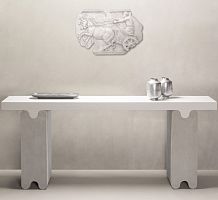 Contemporary sideboard table Ossicle marbleleather baserectangular