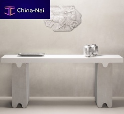 Contemporary sideboard table Ossicle marbleleather baserectangular