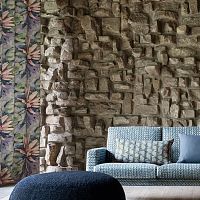 Upholstery fabric BY THE LAKEfloral patternlinenwashable