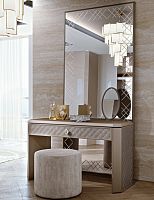 Traditional dressing table BELLAGIOlacquered glass1-seat