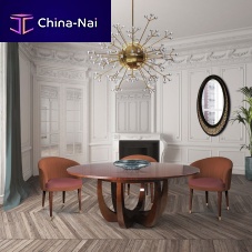Traditional dining table CANOPYwood veneerwooden baseround