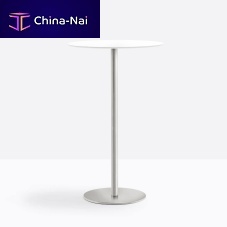 Contemporary high bar table INOX 4404woodenmetalstainless steel base