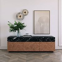 Contemporary sideboard RADICA CASTAGNO 3woodenmarblewith drawers