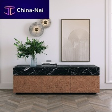 Contemporary sideboard RADICA CASTAGNO 3woodenmarblewith drawers