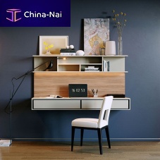 Wall-mounted desk MODE MDC23contemporarylacquered woodwith shelf
