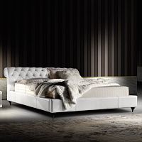 Double bed GEORGEtraditionalupholsteredwith headboard