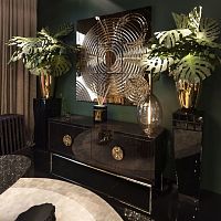 Contemporary sideboard NEW SECRET 2ebonymatte lacquered woodwith shelf