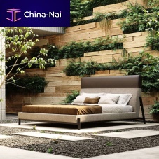 Double bed SLABcontemporaryupholsteredwith headboard