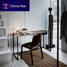 Contemporary secretary desk CALAMOleathervarnished steelwith storage