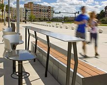 Contemporary high bar table URBANEDGE : JESSIEmetalmeshrectangular