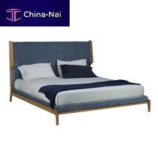Double bed MUSEcontemporarywith upholstered headboardplywood