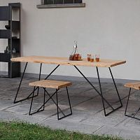 Contemporary table OLD TIMESwoodencopper baserectangular