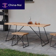 Contemporary table OLD TIMESwoodencopper baserectangular