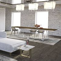 Contemporary table MAESTRALEoakwalnutcrystal