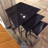 Contemporary nesting tables FEDROwood veneermetal baserectangular