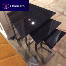 Contemporary nesting tables FEDROwood veneermetal baserectangular
