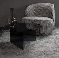 Contemporary coffee table PONDglassglass baseround