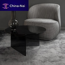 Contemporary coffee table PONDglassglass baseround