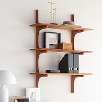 Wall-mounted shelf PI contemporarymahoganywith storage compartment