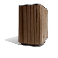 Contemporary bar cabinet KIRIwalnutMDFleather