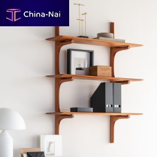 Wall-mounted shelf PI contemporarymahoganywith storage compartment