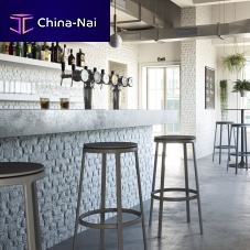 Contemporary bar stool ROUND&ROUNDfabricplasticpainted steel base