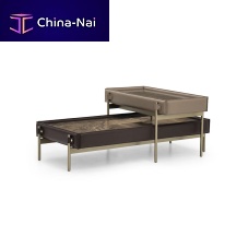 Contemporary nesting tables V216/C | V216/Lleathermarblelacquered metal steel base
