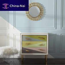 Contemporary chest of drawers HARLEQUINbrassglassnot specified